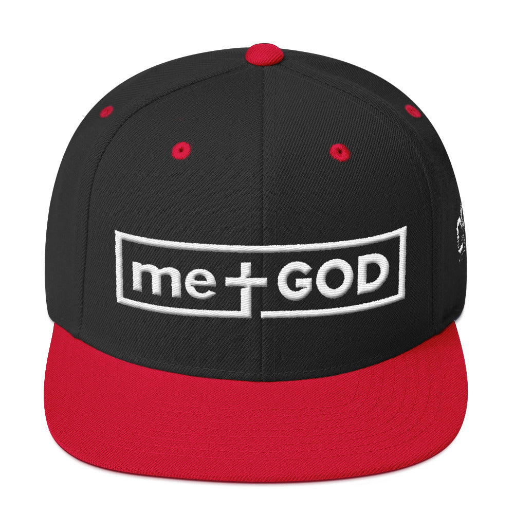 m+G Snapback Hat (white on black)