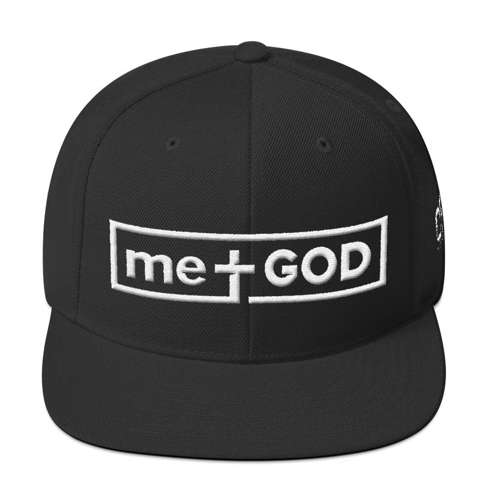 m+G Snapback Hat (white on black)