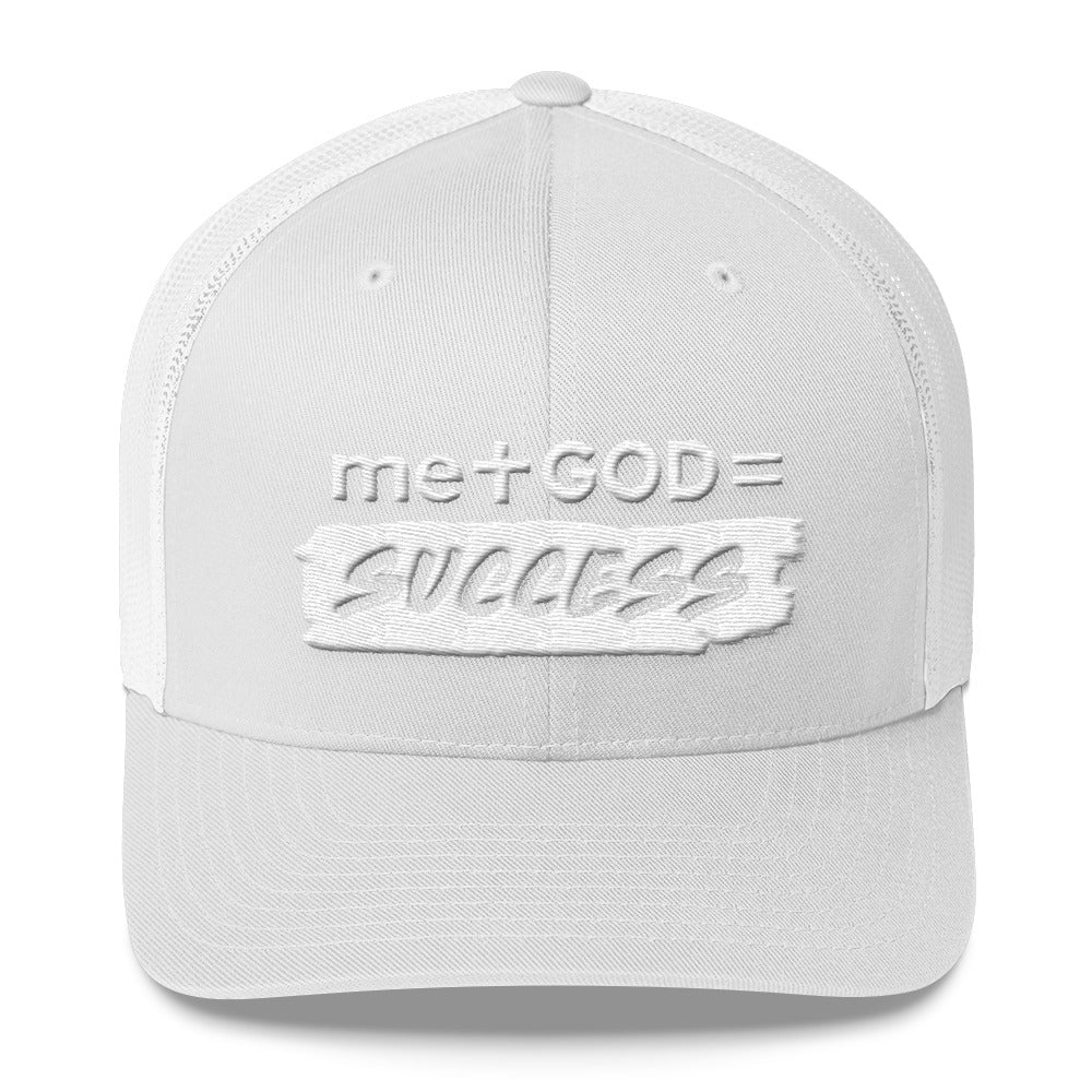 Success Trucker Cap (White on White)