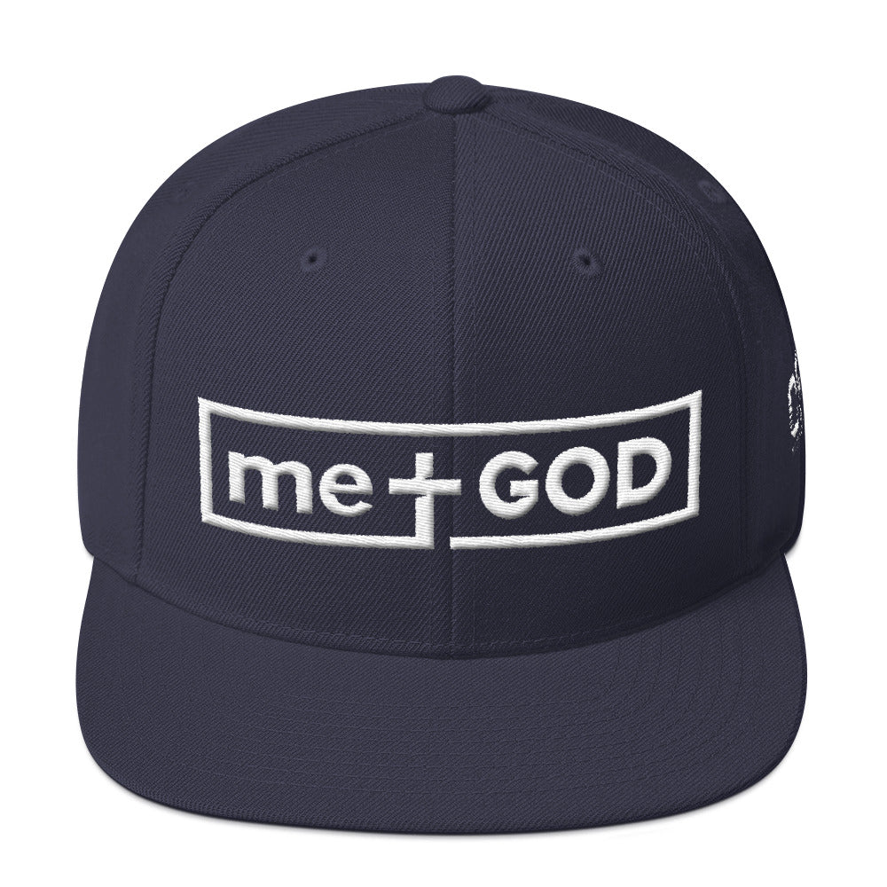 m+G Snapback Hat (white on black)