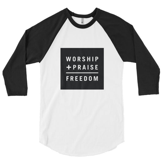 W+P=FREEDOM 3/4 Sleeve Raglan Shirt (black block)